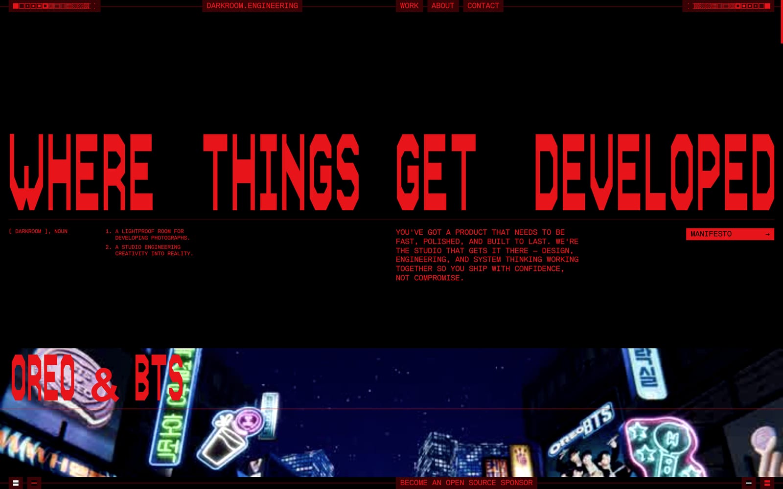 Screenshot of the darkroom.engineering website