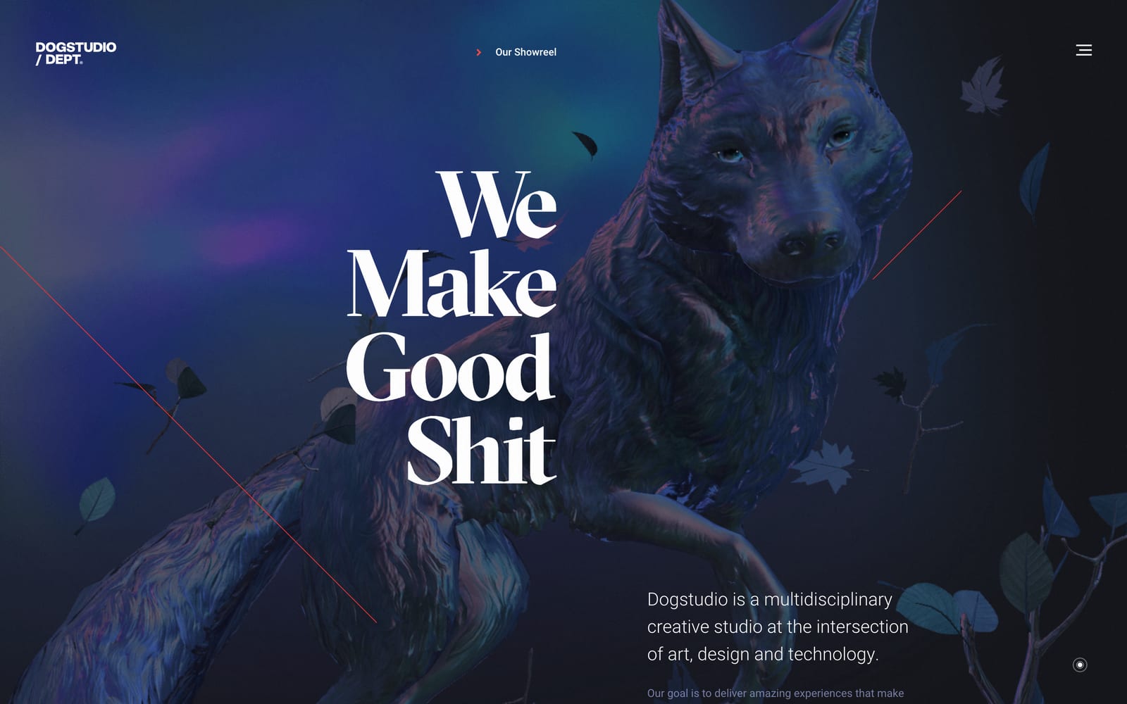 Screenshot of the Dogstudio website