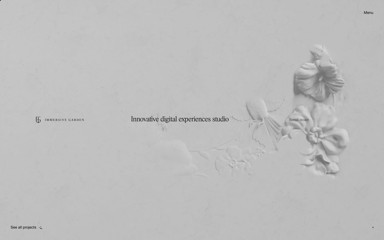 Screenshot of the Immersive Garden website