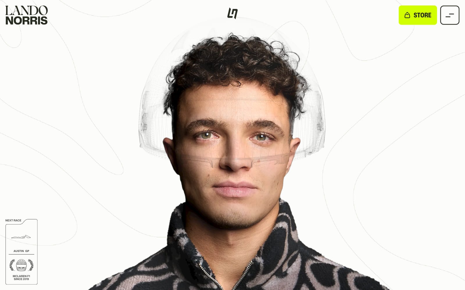 Screenshot of the Lando Norris website